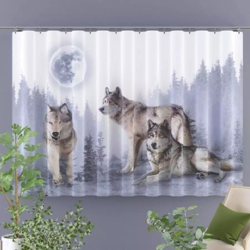 Hotová záclona F317 Vlci